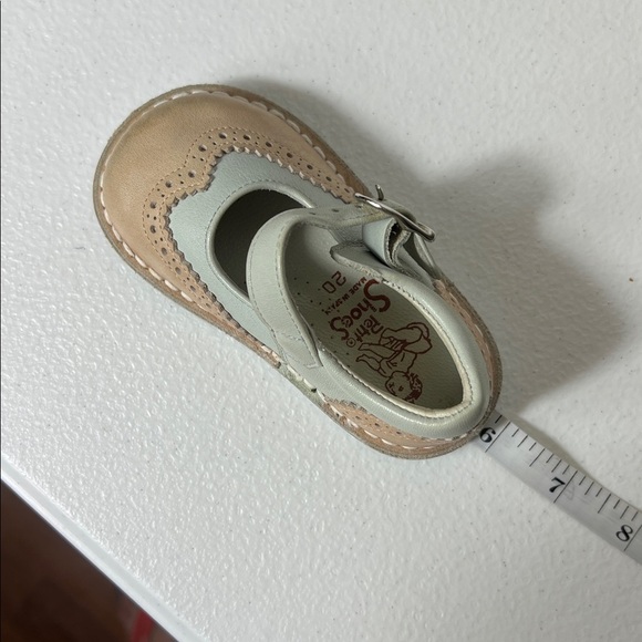 Petit Shoes Sz 4.5 Saddle Oxford w/Strap Made in Spain Leather Pink & Blue - Picture 10 of 11